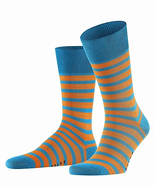 FALKE Even Stripe Herren Socken, 39-42, Blau, Streifen, Baumwolle, 13326-65 günstig online kaufen