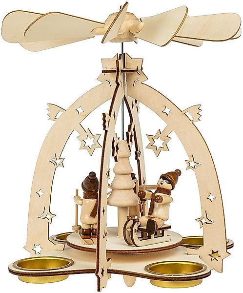 SIKORA Weihnachtspyramide Teelichtpyramide Holz Deko pyramide Sternenbogen günstig online kaufen