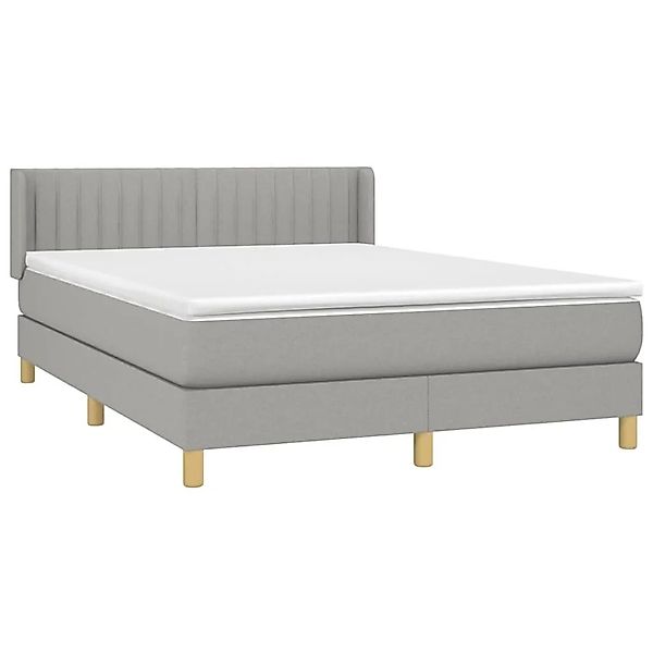 vidaXL Boxspringbett mit Matratze Hellgrau 140x190 cm Stoff 3130425 günstig online kaufen