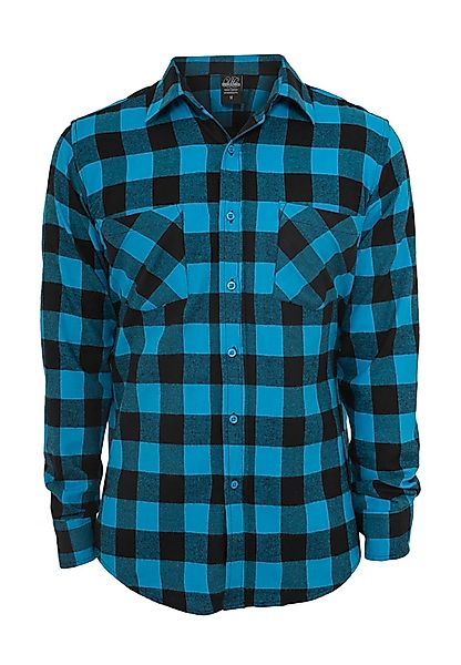 Urban Classics Checked Flanell Shirt TB297 Black Turquoise günstig online kaufen