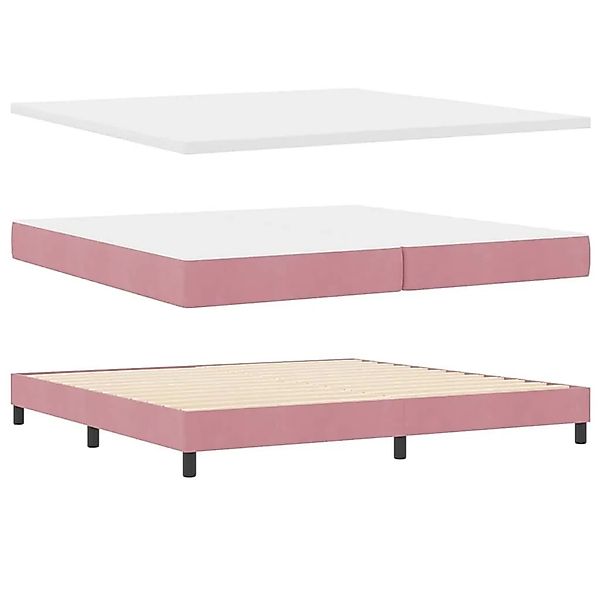 vidaXL Boxspringbett mit Matratze Rosa 200 x 200 cm Polyester 3341545 günstig online kaufen