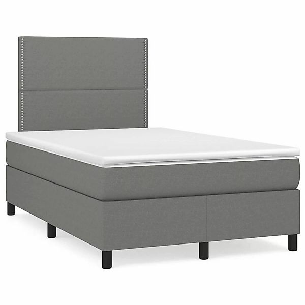 vidaXL Boxspringbett mit Matratze Dunkelgrau 120x200 cm Stoff1398535 günstig online kaufen