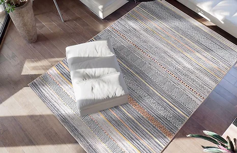 me gusta Teppich »Faye 1125«, rechteckig, 6 mm Höhe, Flachgewebe, gedruckte günstig online kaufen