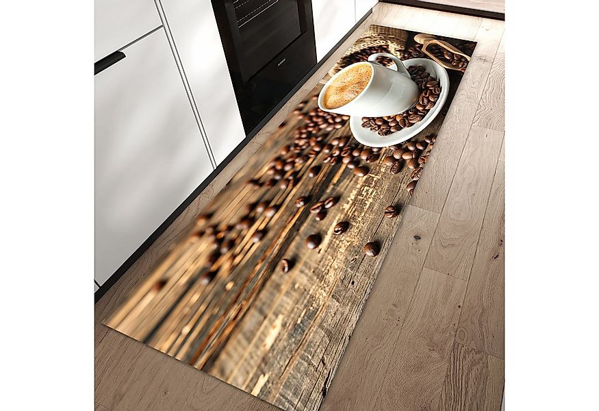Primedeco Teppich Küchenteppich Kaffee Geniessen PVC rutschfest abwaschbar günstig online kaufen