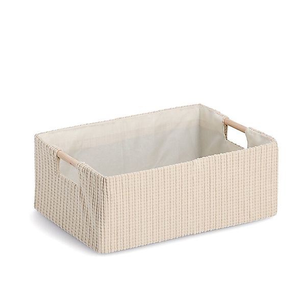 Zeller Present Aufbewahrungskorb, Baumwolle/Polyester/Holz, beige, ca. günstig online kaufen