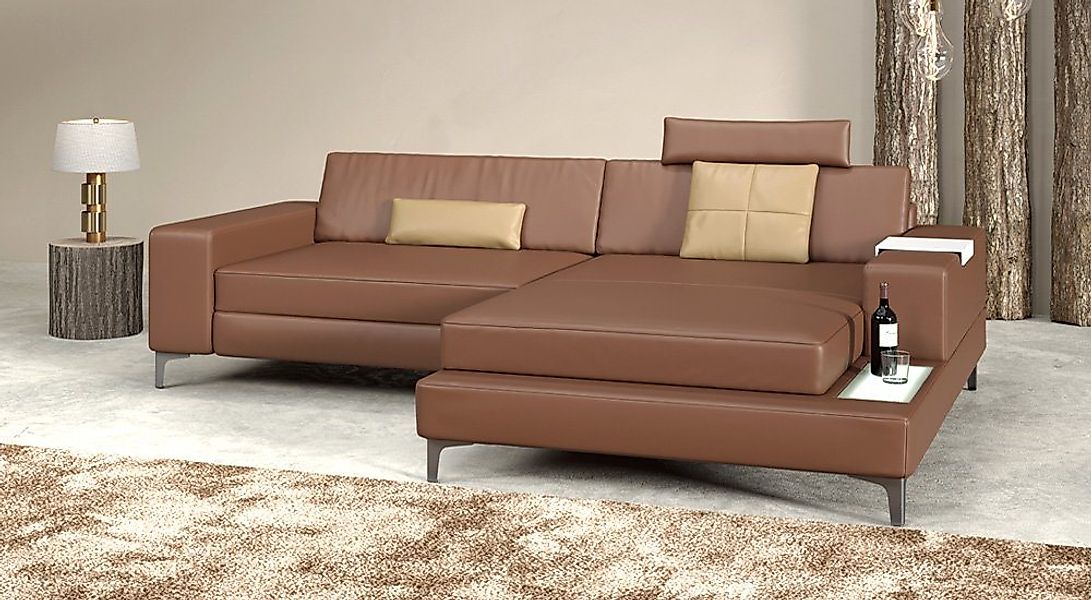 BULLHOFF Ecksofa Ledersofa Ecksofa Sofa Leder Eckcouch Design MÜNCHEN IV vo günstig online kaufen