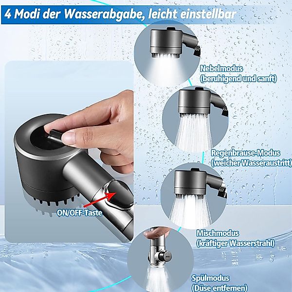 FELIXLEO Handbrause Duschkopf Sparduschkopf Wassersparend Hochdruck günstig online kaufen