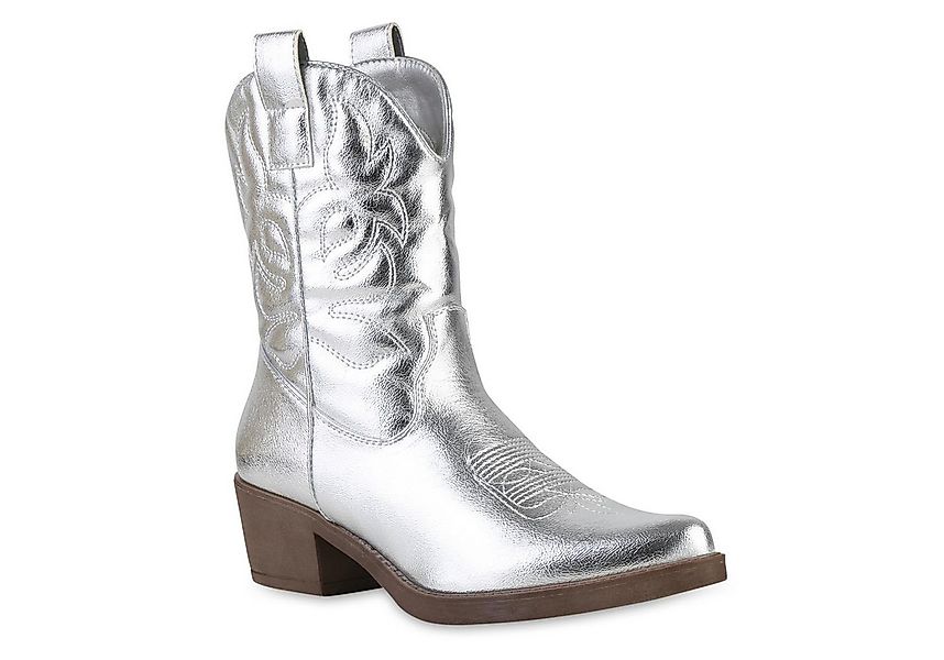 VAN HILL 840203 Cowboy Boots Damen Stiefeletten Cowboy Boots Stickereien Ho günstig online kaufen