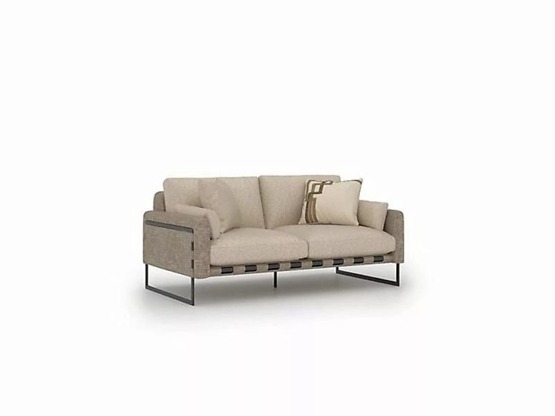 JVmoebel 2-Sitzer Luxus Beige Zweisitzer Sofa Polster Möbel Textil Wohnzimm günstig online kaufen