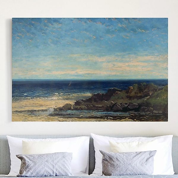 Leinwandbild Kunstdruck - Querformat Gustave Courbet - Blaues Meer günstig online kaufen
