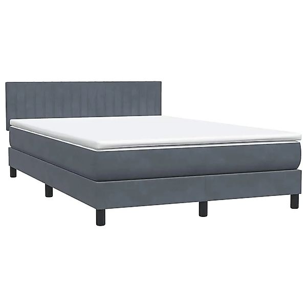 vidaXL Boxspringbett mit Matratze Dunkelgrau 140x210 cm Samt 3316402 günstig online kaufen