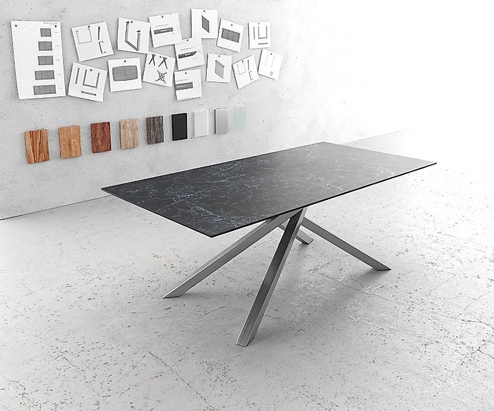 DELIFE Esstisch Edge, Keramik Laminam® Nero günstig online kaufen