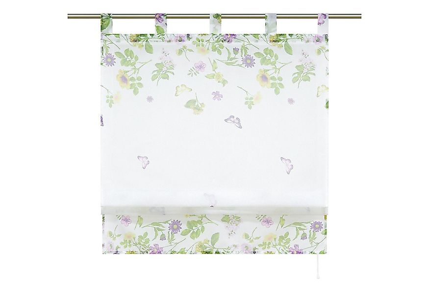 Joyswahl Raffrollo, mit Schlaufen, Küche Raffgardinen,mit Schmetterling Mus günstig online kaufen