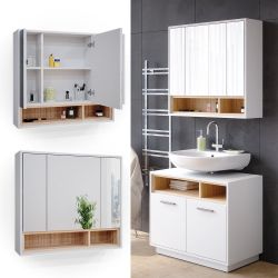 Vicco Badezimmerspiegelschrank Beatrice, Weiß/Sonoma, 80 x günstig online kaufen