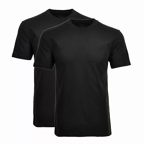 RAGMAN Herren T-Shirt 2er Pack - 1/2 Arm, Unterhemd, Rundhals Schwarz 7XL günstig online kaufen