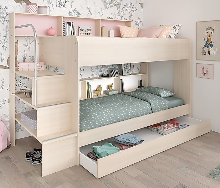 Parisot Etagenbett Bibop (Hochbett mit 2 Liegeflächen (90x200 cm), mit Bett günstig online kaufen