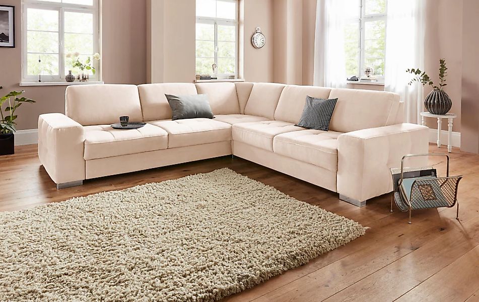 sit&more Ecksofa "Santorini L-Form" mit Federkern und Sitztiefenverstellung günstig online kaufen