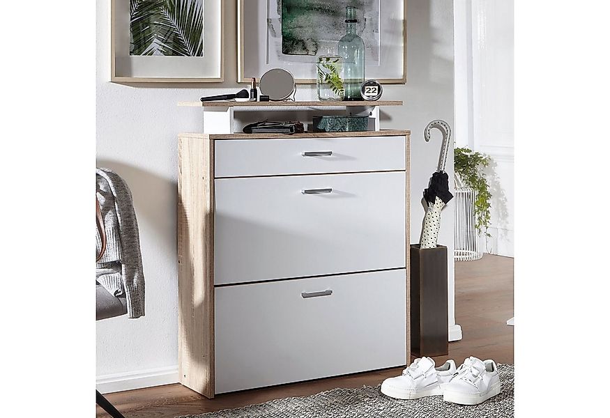 FINEBUY Schuhkipper FB42994 Schuhschrank Schuhregal 16 Paar Schuhe (80x95x2 günstig online kaufen