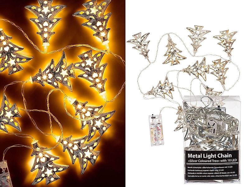 Out of the Blue Christbaumschmuck LED Tannenbaum Lichterkette silber Tannen günstig online kaufen