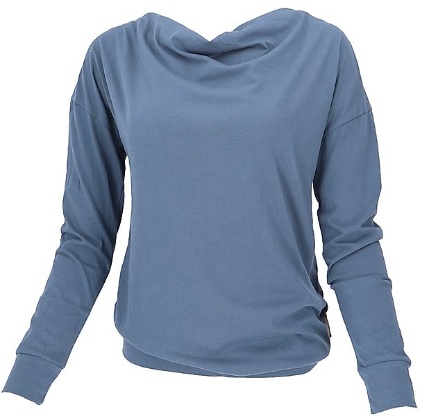 Guru-Shop Longsleeve Langarmshirt mit Wasserfallkragen, Yogashirt.. günstig online kaufen