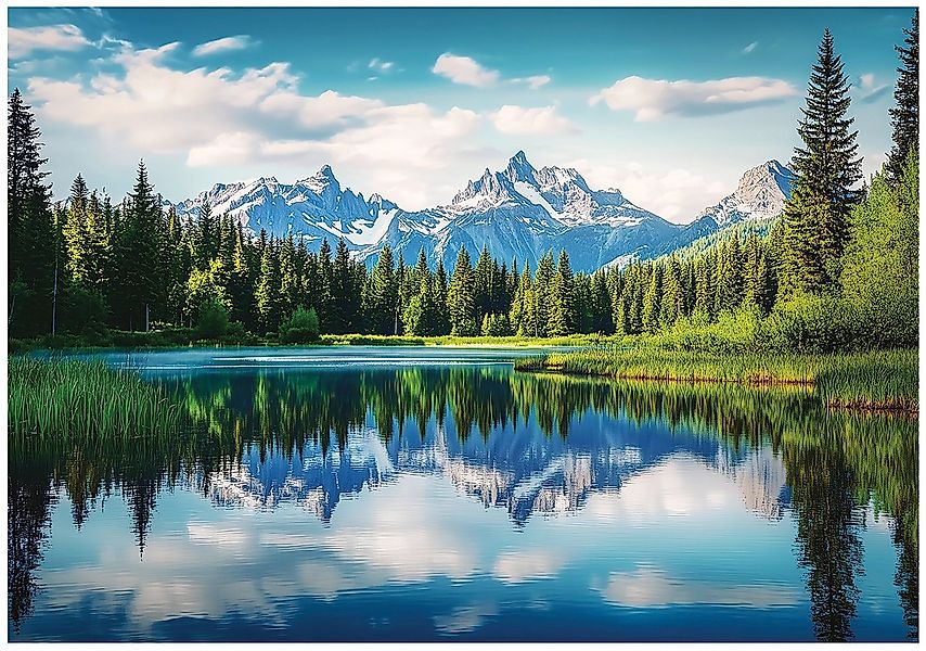 Wallarena Fototapete See Gebirge Wald Vlies Tapete Wohnzimmer Schlafzimmer günstig online kaufen