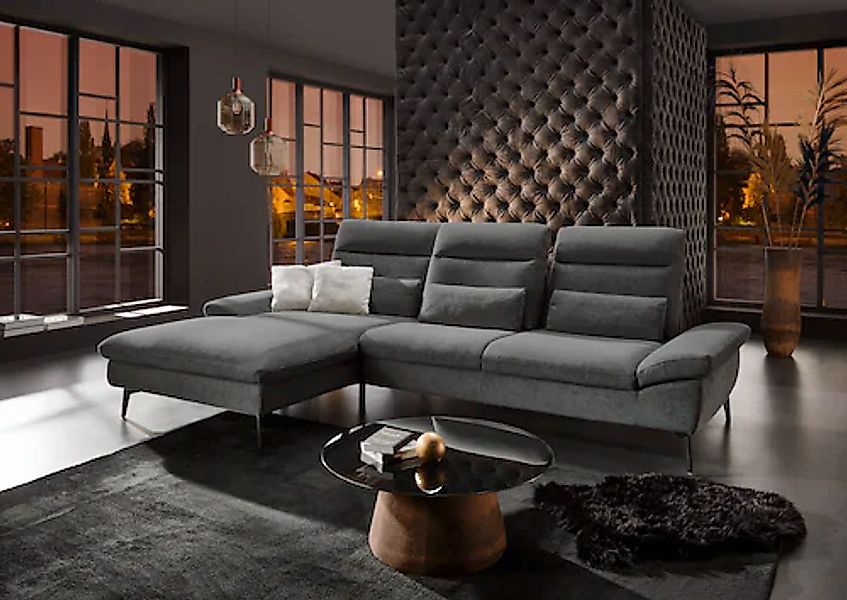 HUKLA Ecksofa »HU-HP22156 L-Form«, inkl. Kopfpolsterverstellung, optional m günstig online kaufen