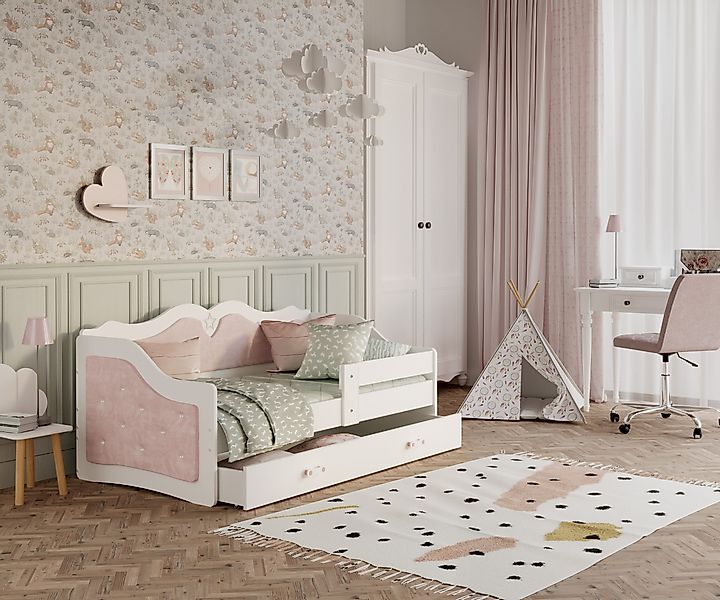 AJKmeble Kinderbett mit Polster, 80x160, 80x180cm günstig online kaufen