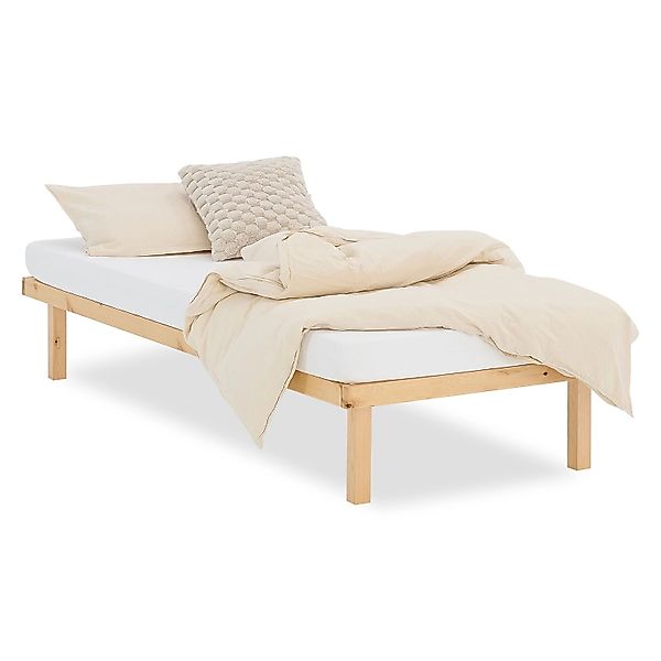 Homestyle4u Bett 90x200 cm Jugendbett Bettgestell Holzbett Gästebett 2927 günstig online kaufen
