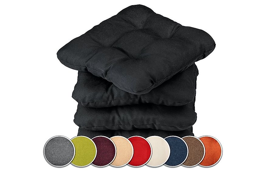 sunnypillow Stuhlkissen 4er Set Stuhlkissen 45x45 cm Bequeme 8cm, Polsterau günstig online kaufen