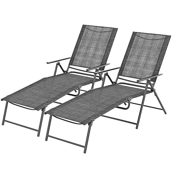 KOMFOTTEU Gartenliege, 2er Set Sonnenliege klappbar, günstig online kaufen