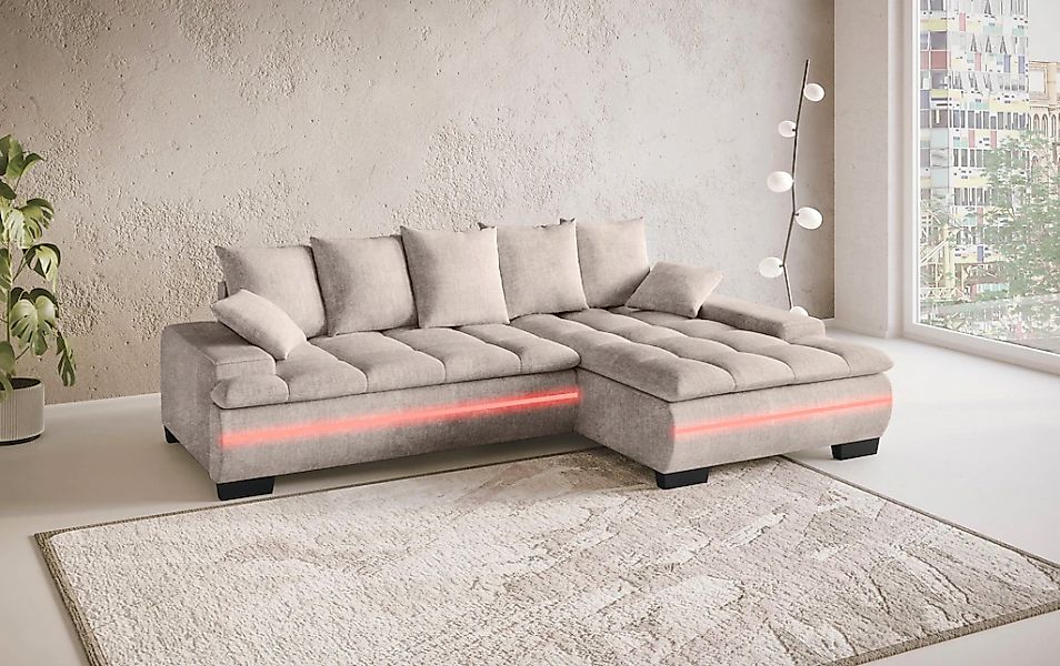 Mr. Couch Ecksofa »Haiti II, L-Form«, RGB-LED Beleuchtung, wahlweise mit Ka günstig online kaufen