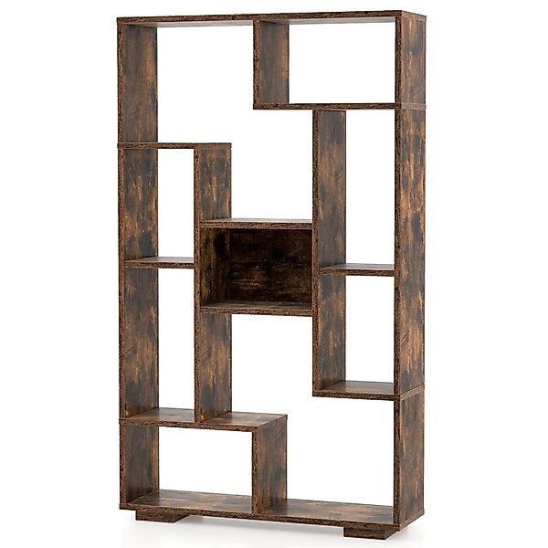 Costway Bücherregal mit 9 Fächern Standregal Braun 120cm günstig online kaufen