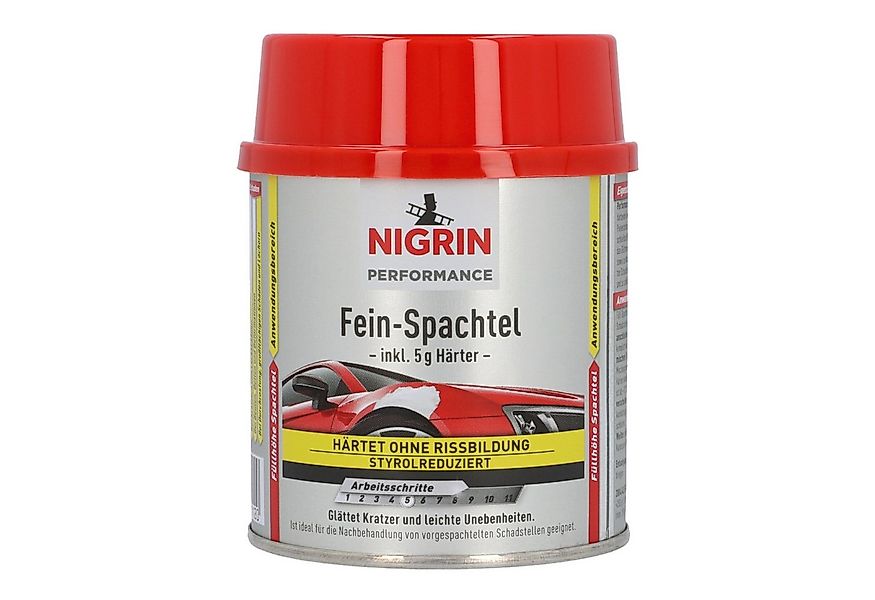 NIGRIN Fertigspachtel Fein-Spachtel mit Härter 250g Spachtel-Masse Auto, (1 günstig online kaufen