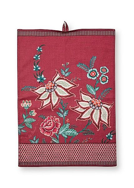 PiP Studio Geschirrtuch Flower Festival Geschirrtuch dark pink 50 x 70 cm günstig online kaufen