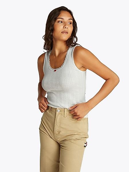 Tommy Jeans Tanktop TJW SLIM POINTELLE TANK TOP mit Spitze, mit Lochmuster günstig online kaufen