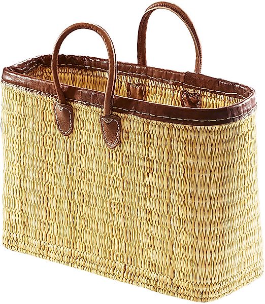 Kobolo Shopper Seegrastasche mit Lederrand und günstig online kaufen