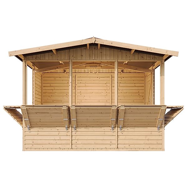 Timbela Marktbude Holz M150B 6,03  m² mit 5 Theken günstig online kaufen