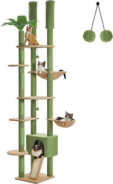 Purpurra Kratzbaum Höhenverstellbar mit Blättern/Champignon, Hängematte, günstig online kaufen