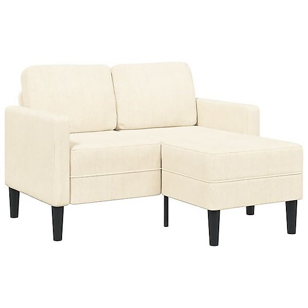 vidaXL Sofa 2-Sitzer-Sofa mit Chaiselongue L-Form Creme 125 cm Leinen günstig online kaufen