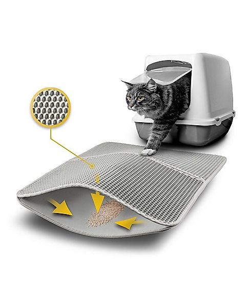lionto Katzentoilette doppellagige Katzenstreu-Matte, doppellagig, grau, 61 günstig online kaufen