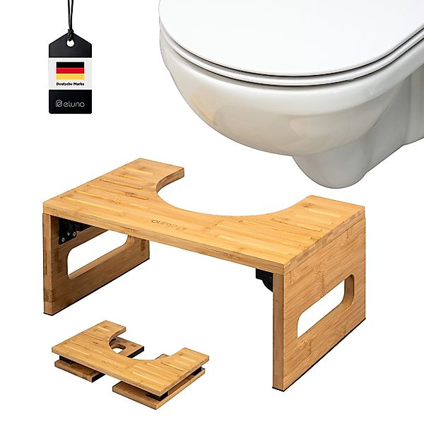 eluno Fußhocker Toilettenhocker aus Bambus, platzsparend günstig online kaufen