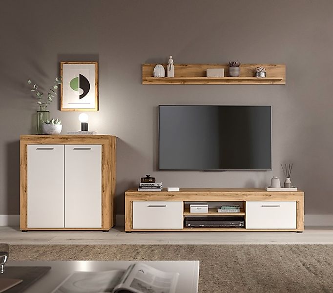 INOSIGN Wohnwand »Aosta, Breite 255cm, bestehend aus Highboard, Lowboard, W günstig online kaufen