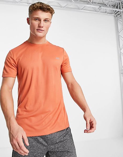 ASOS – 4505 – Schnell trocknendes Sport-T-Shirt mit Logo-Orange günstig online kaufen