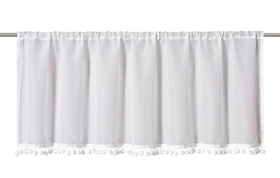 ELBERSDRUCKE Scheibengardine Bistrogardine Uni Loni weiß halbtransparent 45 günstig online kaufen