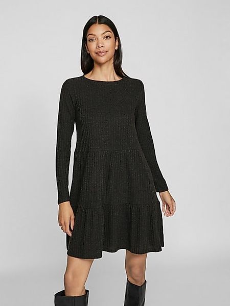 Vila Shirtkleid Minikleid Langarm Gerippter Stoff Regular Fit (mini) 7880 i günstig online kaufen