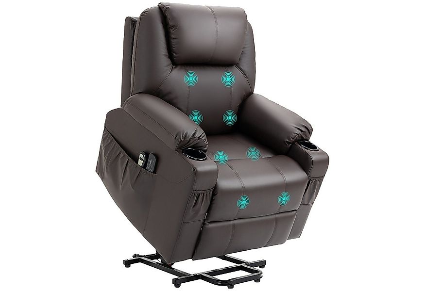 HOMCOM Massagesessel Elektrischer Aufstehsessel mit Seitentaschen (Fernsehs günstig online kaufen