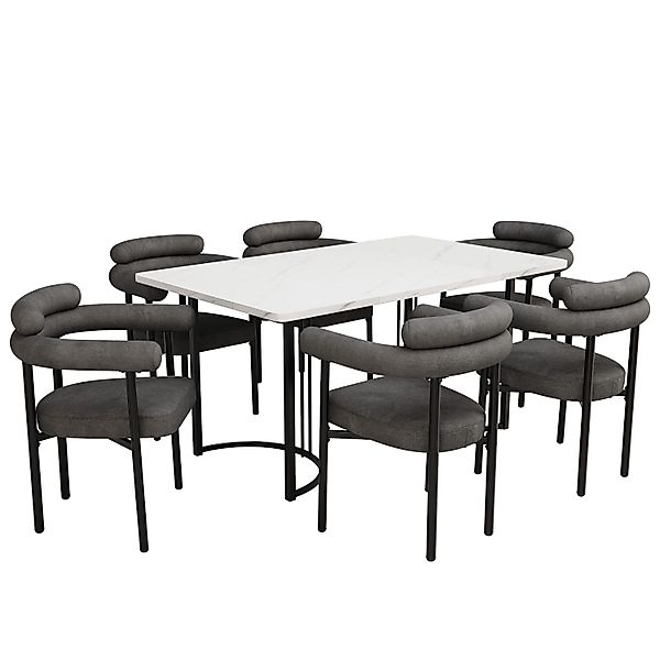 OKWISH Essgruppe Esstisch mit 6 Stühlen, günstig online kaufen