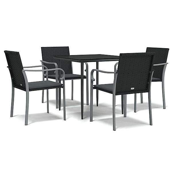 vidaXL 5-Tlg Garten-Essgruppe mit Kissen Poly Rattan und Stahl 3186940 günstig online kaufen