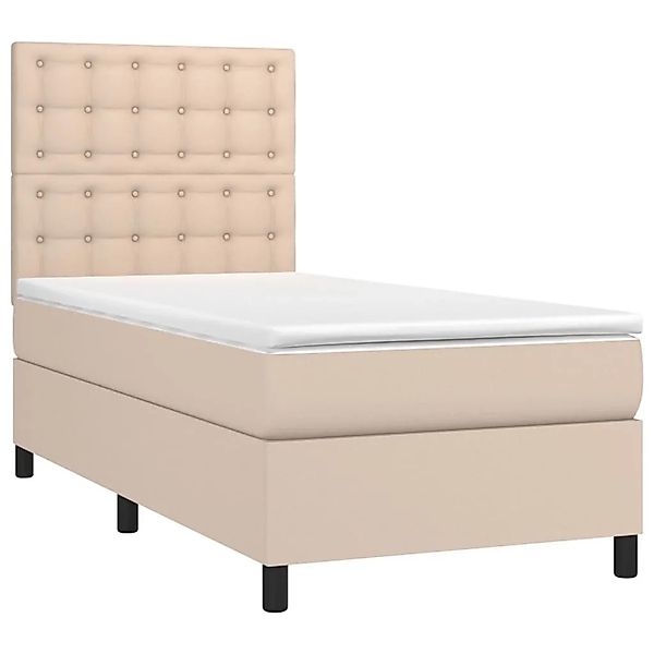 vidaXL Boxspringbett mit Matratze Cappuccino-Braun 80x200cm Kunstleder 3142 günstig online kaufen