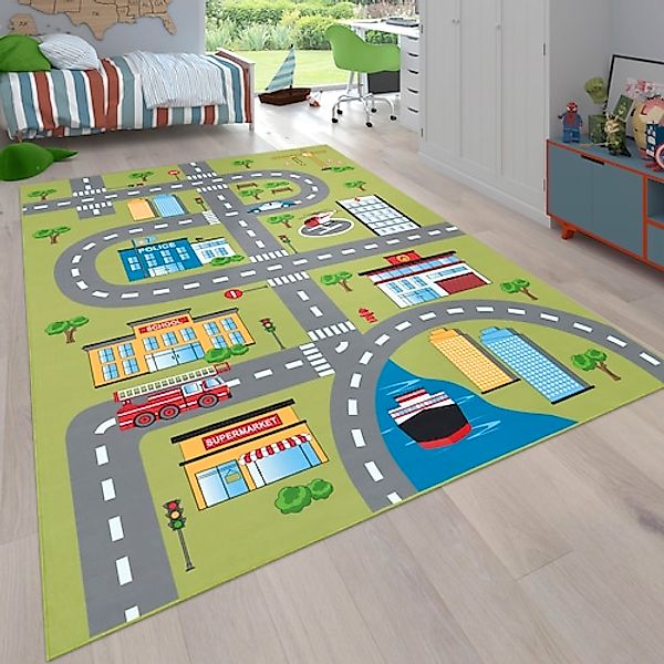Paco Home Kinderteppich »Bino 570« rechteckig 4 Höhe Kurzflor, Straßen-Spie günstig online kaufen